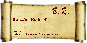 Botyán Rudolf névjegykártya